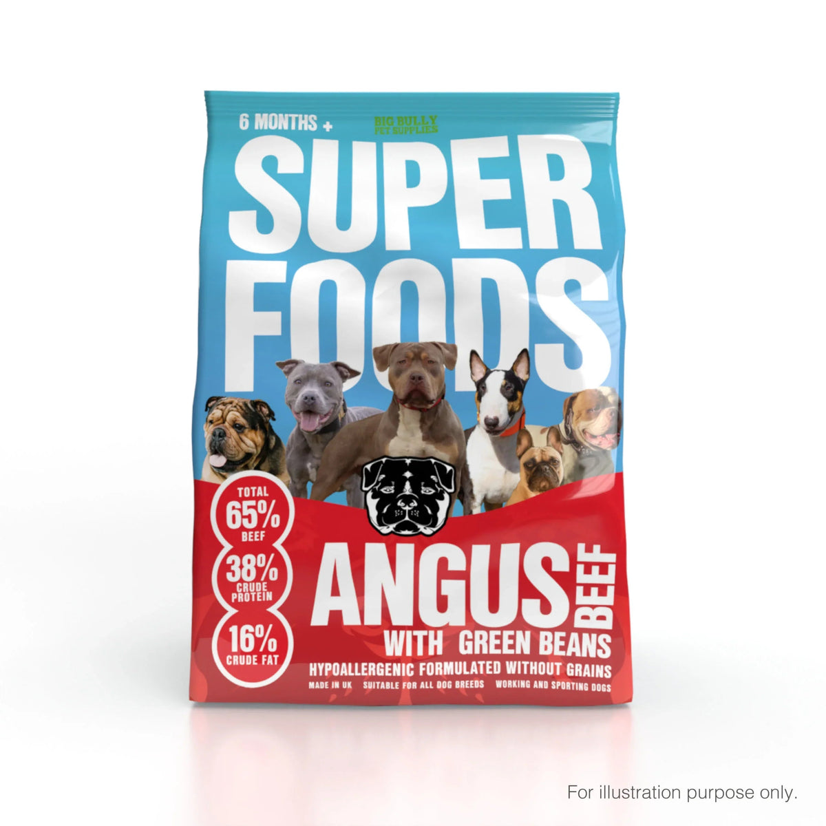 BIG BULLY SUPERFOODS (12KG) AVAILABLE IN 3 DELICIOUS FLAVOURS DUCK, ANGUS BEEF AND SALMON BIG BULLY SUPERFOODS (12KG) AVAILABLE IN 3 DELICIOUS FLAVOURS DUCK, ANGUS BEEF AND SALMON